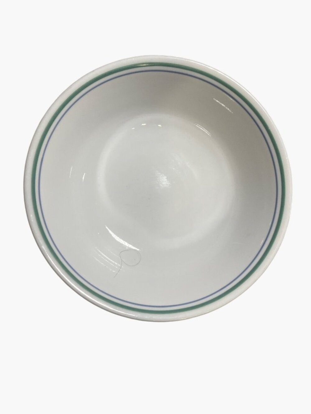 Corelle Corning COUNTRY COTTAGE White Bowl With Green and Blue Stripe Pattern - Picture 8 of 8